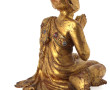 Bouddha en bois doré, H 30 cm (qq accide
