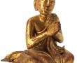 Bouddha en bois doré, H 30 cm (qq accide
