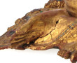 Bouddha en bois doré, H 30 cm (qq accide