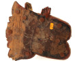Bouddha en bois doré, H 30 cm (qq accide