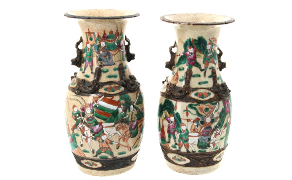 NANKIN - Paire de vases en céramique à d