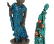 CHINE - 2 statuettes en céramiques verte