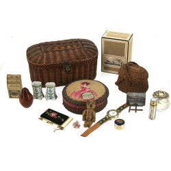 Boîte à ouvrage en osier, panier à gibie