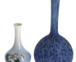 Lot de 2 vases soliflores, l'un en porce