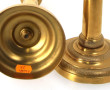 Paire de flambeaux en métal doré, H 27 c