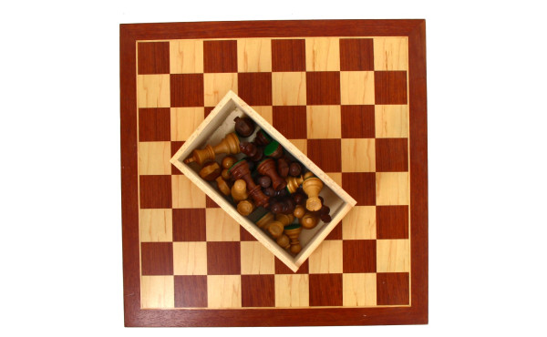 Jeu d'échecs en placage 50 x 50 cm et pi