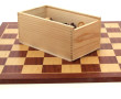 Jeu d'échecs en placage 50 x 50 cm et pi