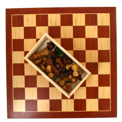 Jeu d'échecs en placage 50 x 50 cm et pi