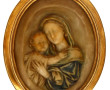 Vierge à l'Enfant, cire à vue ovale, dan