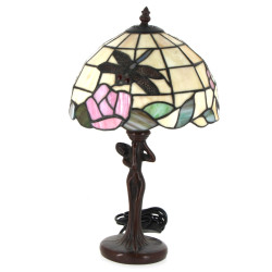 Lampe décorative à abat-jour vitrail dan