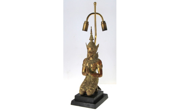 Lampe décorative "Bouddha" en métal doré