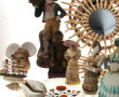 Lot de bibelots divers : 3 miroirs rotin