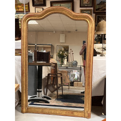 Grand miroir XIXème en bois et stuc doré