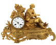Pendule Romantique en métal doré, mécani