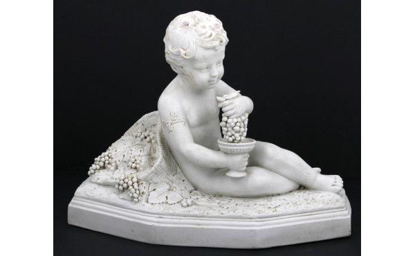 PUTTI à la coupe de raisin, sujet en bis