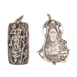 2 médailles religieuses en argent, poids