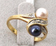 Bague style toi et moi en or jaune 18 ct