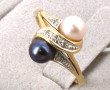 Bague style toi et moi en or jaune 18 ct