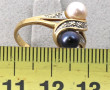 Bague style toi et moi en or jaune 18 ct