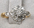 Bague ancienne deux ors 18 cts, poinçon 
