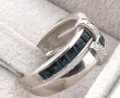 Bague jonc en or gris 18 cts, poinçon tê