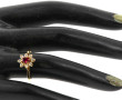 Bague en or jaune 18 cts, sertie d'un ru