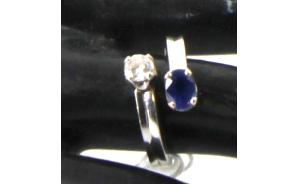 Bague style toi et moi en or gris 18 cts