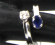 Bague style toi et moi en or gris 18 cts