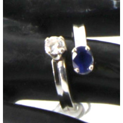 Bague style toi et moi en or gris 18 cts