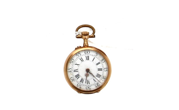 Montre de col en or jaune, poinçon tête 