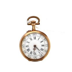 Montre de col en or jaune, poinçon tête 