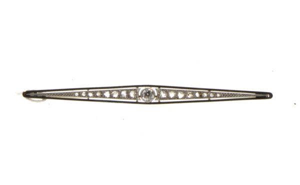 Broche barrette en en or, 18 carats, poi