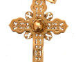 Pendentif croix ajourée en or jaune 18 c