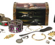 Coffret à bijoux garni de quelques bijou