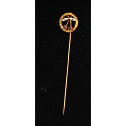 Epingle à cravate en or jaune 18 cts, dé