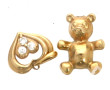 Pendentif cœur en or jaune 18 cts et str