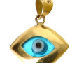 Pendentif "œil" en or jaune 14 cts et ve