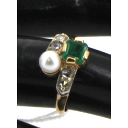Bague style toi et moi en or 18 carats, 