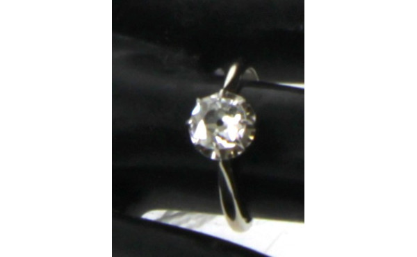 Bague solitaire diamant, monture or 18 c