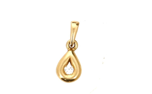 Pendentif forme poire en or jaune 18 cts