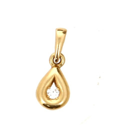 Pendentif forme poire en or jaune 18 cts