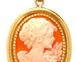 Pendentif camée à profil féminin, montur