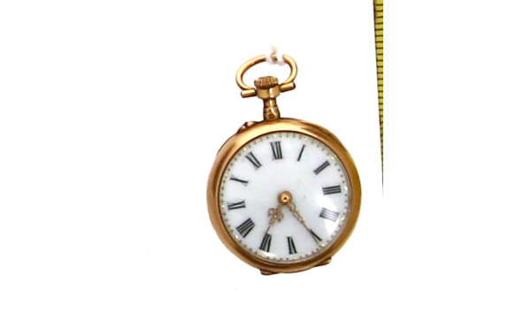 Montre de col en or jaune, poinçon tête 