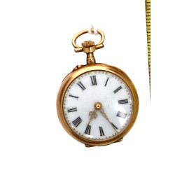 Montre de col en or jaune, poinçon tête 