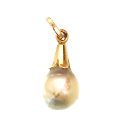 Pendentif perle baroque monture en or ja