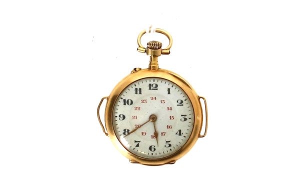 Montre de col en or jaune 18 cts, transf