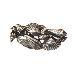 TOULHOAT - Broche coquillages en argent 