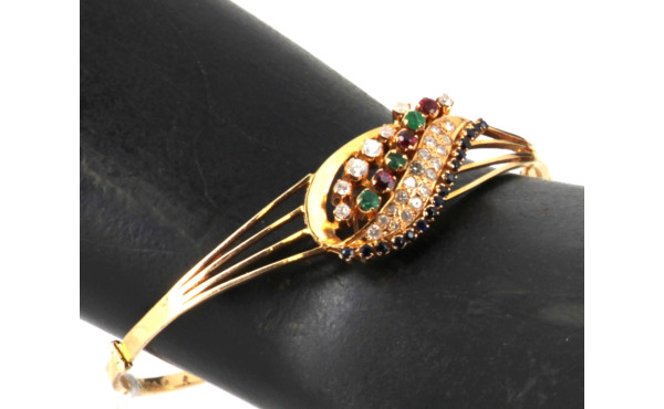 Bracelet jonc ouvrant en or jaune 18 cts