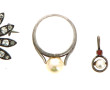 Lot de 4 bijoux en argent : une broche f