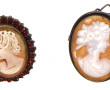Broche-pendentif en argent et camée à pr